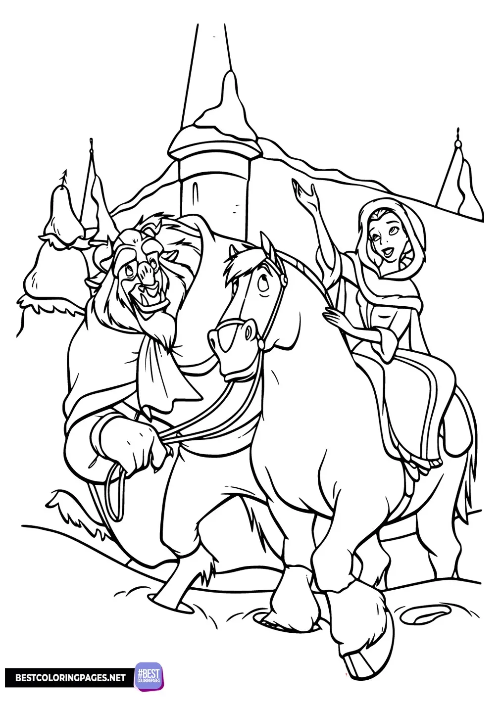 Printable coloring page The Beast - Free printable coloring pages
