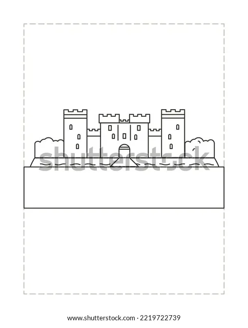 Coloring Page Castle Stock Illustration 2219722739 | Shutterstock
