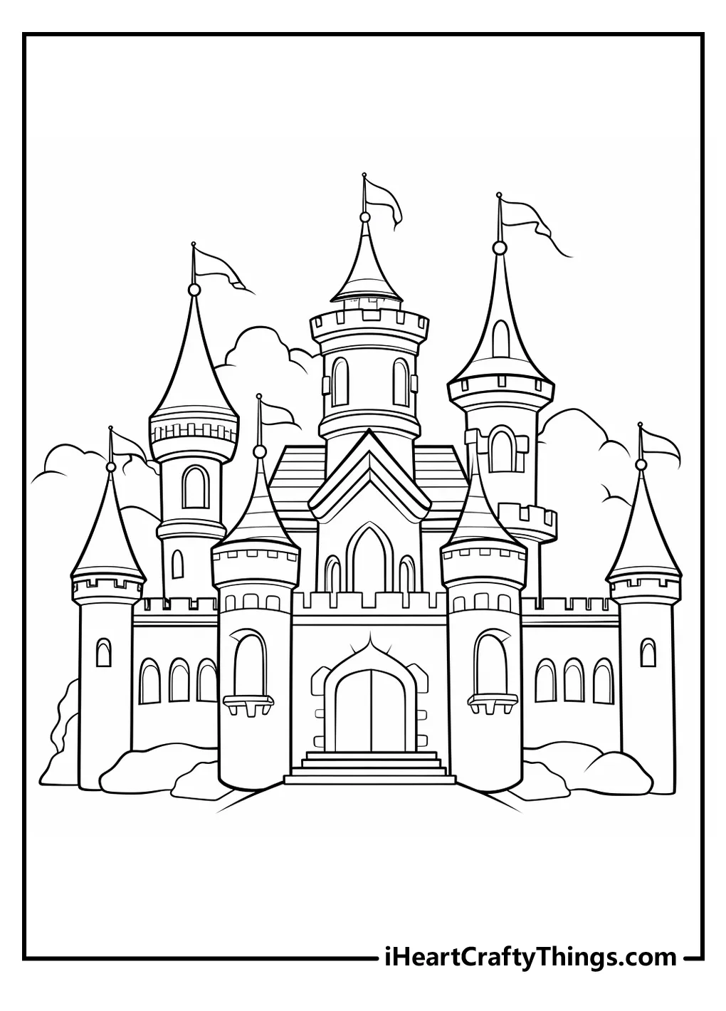 Disneyland castle coloring page