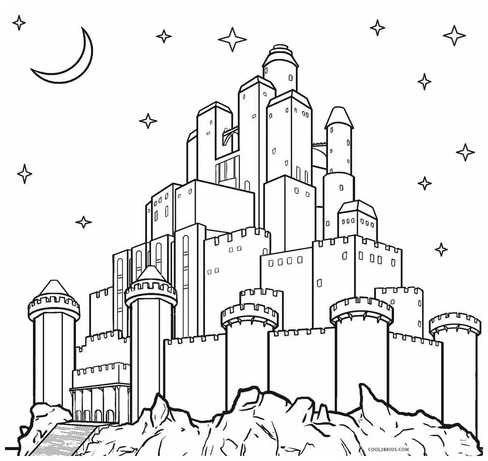 Printable castle coloring pages for kids cool2bkids printable coloring page