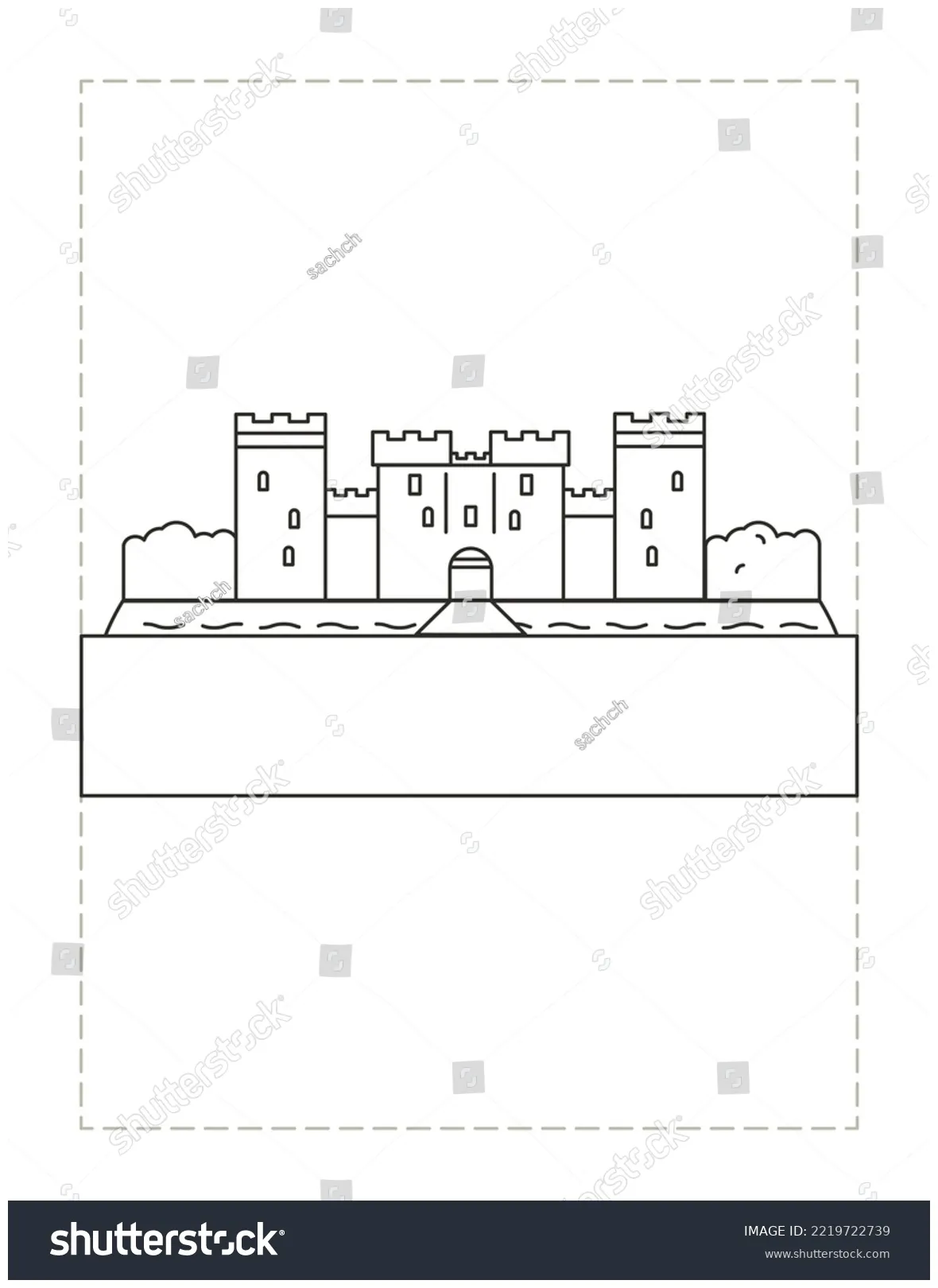 Coloring Page Castle Stock Illustration 2219722739 | Shutterstock