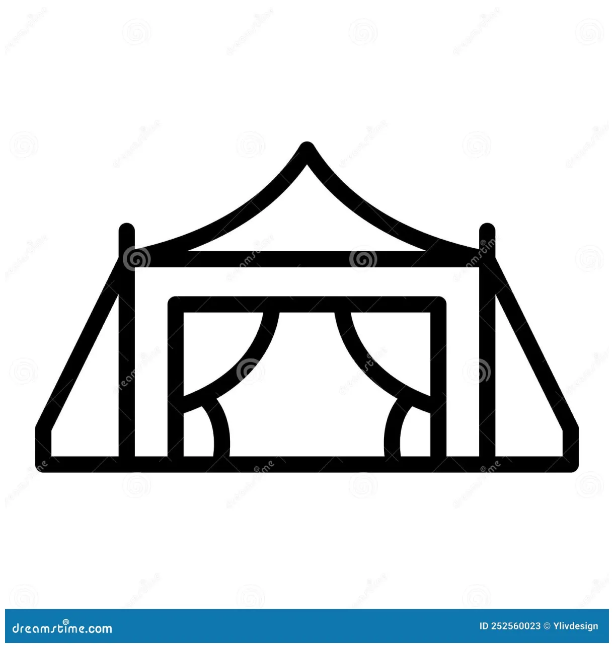 Bedouin tent house icon outline vector. arab desert stock illustration