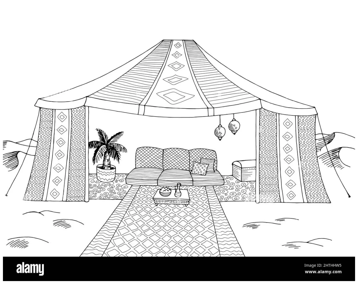 Bedouin tent stock vector s alamy
