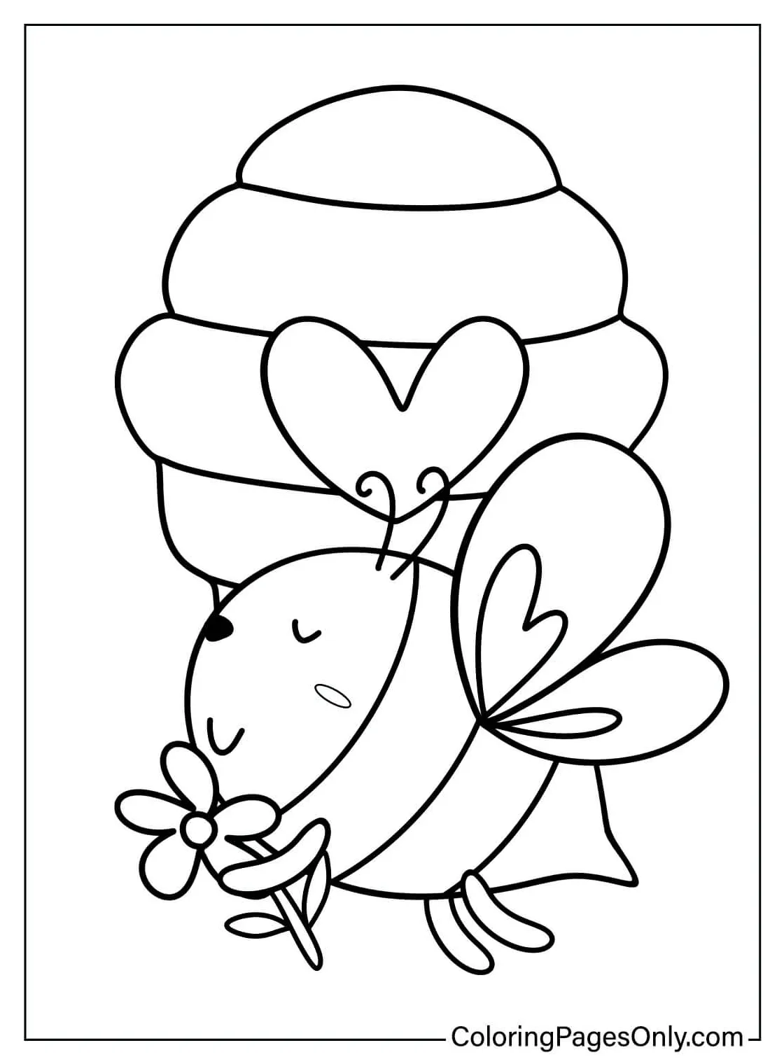 Bee coloring pictures free printable coloring pages
