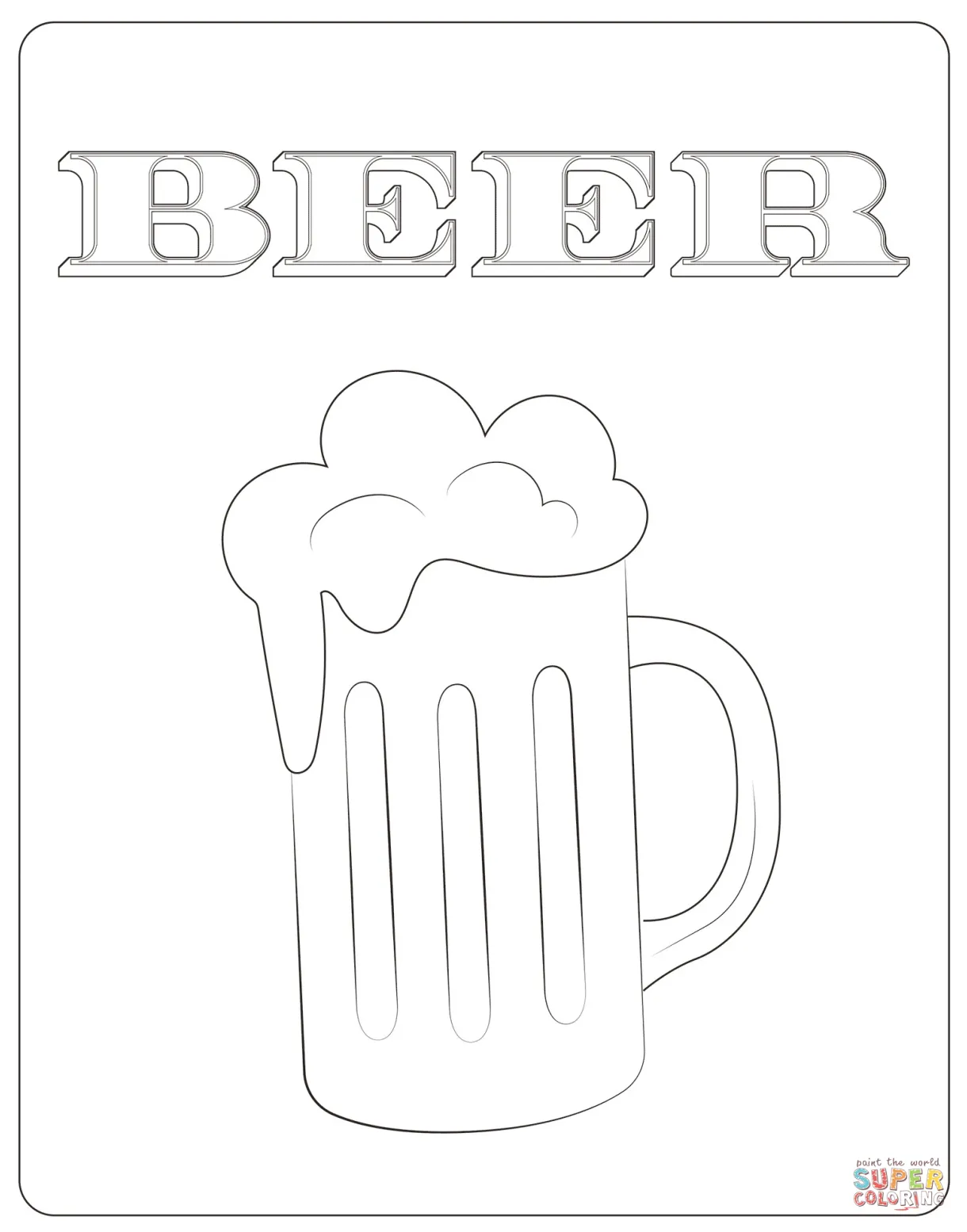 Beer Mug coloring page | Free Printable Coloring Pages
