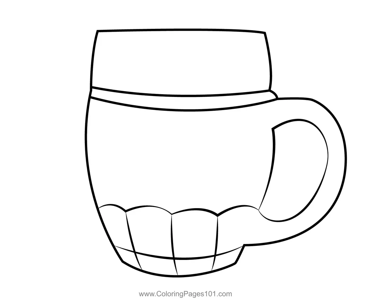 Beer Mug Coloring Page for Kids - Free Crocodile Printable Coloring