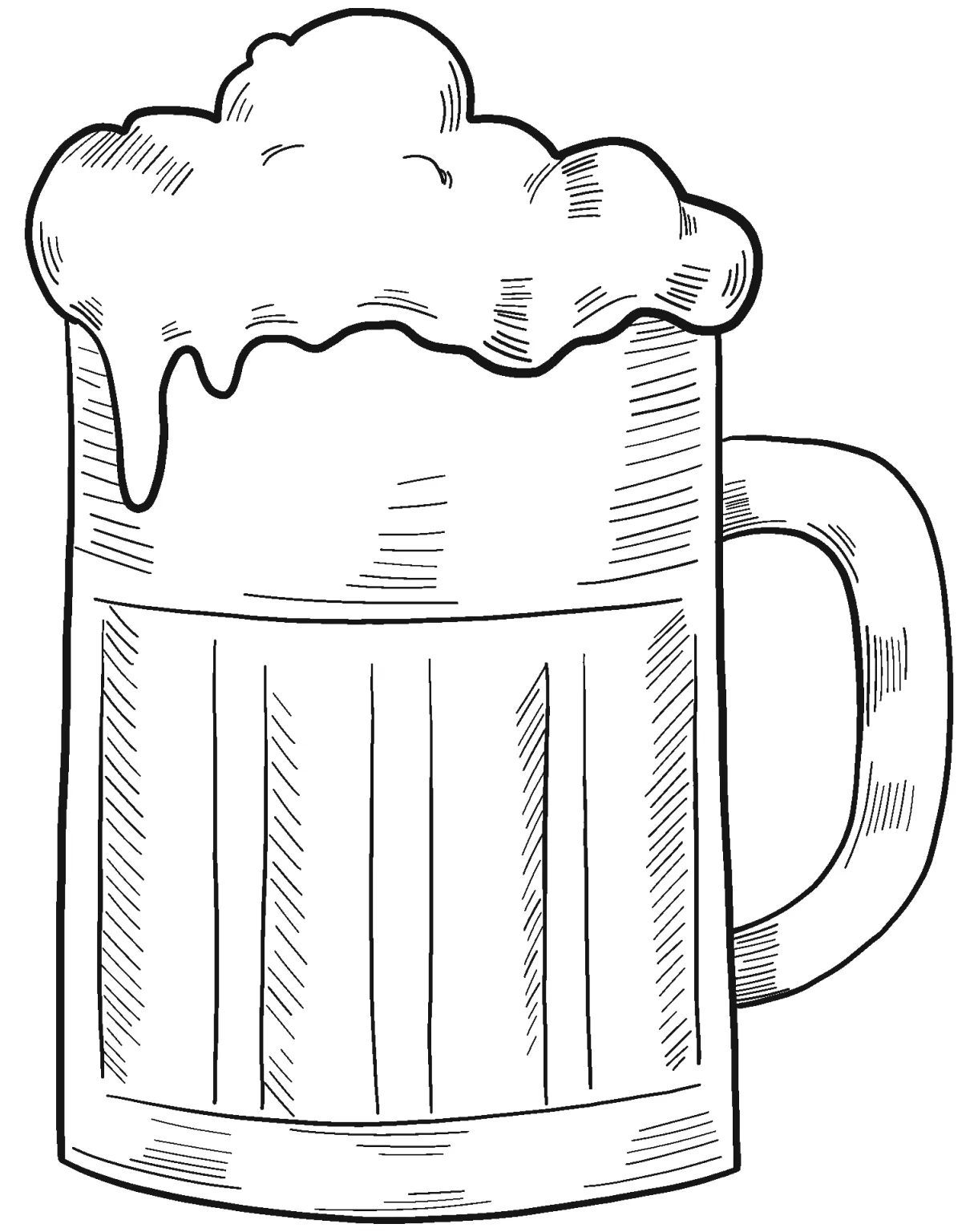 Mug of Beer coloring page - ColouringPages