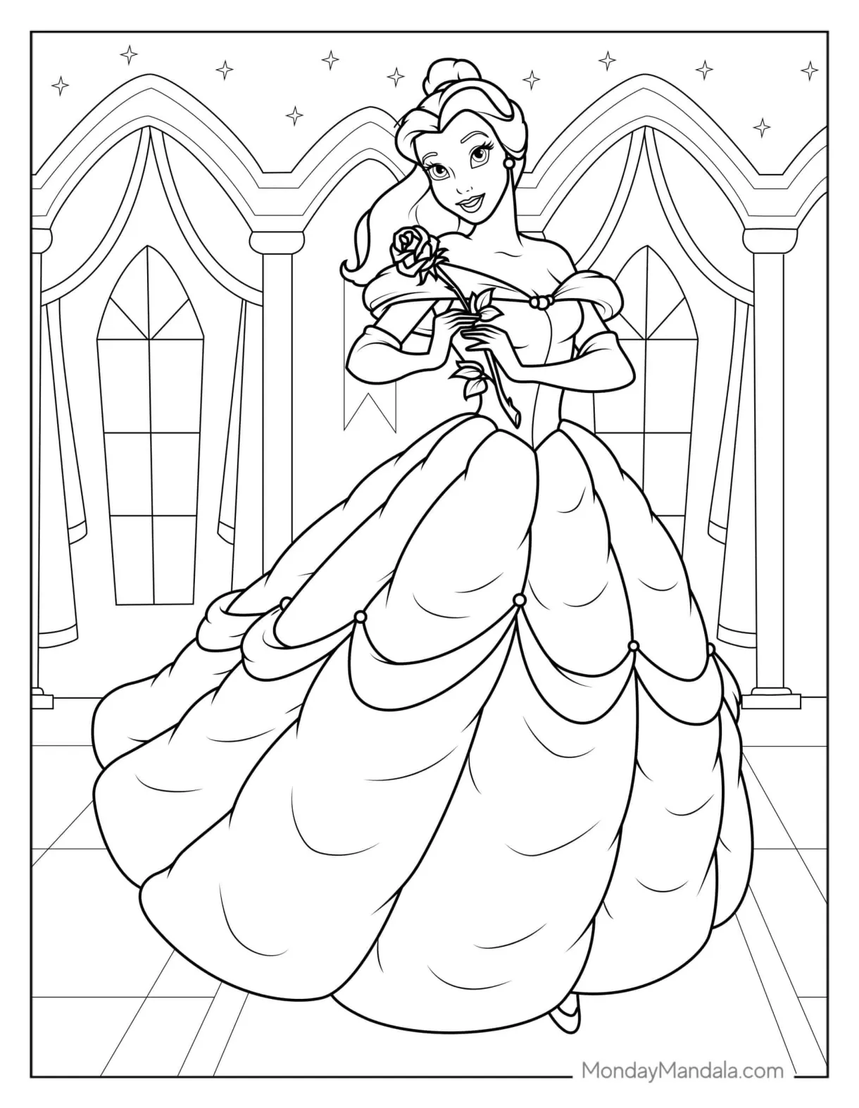 Belle reading coloring pages coloring pages