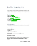 Beneficiary designation form