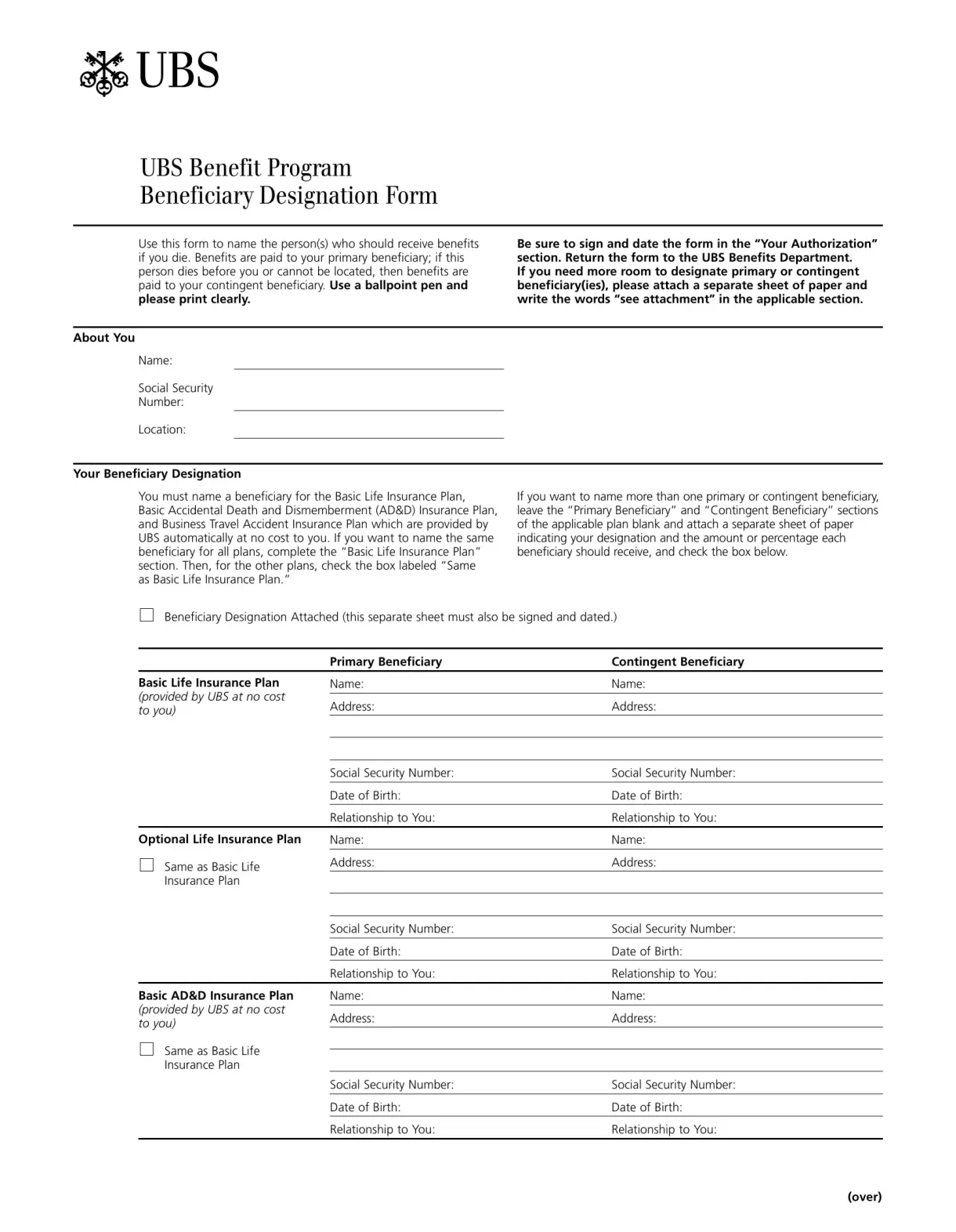 Ubs beneficiary designation pdf form formspal