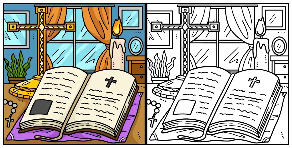 Bible Coloring Page Vector Images (over 1,500)