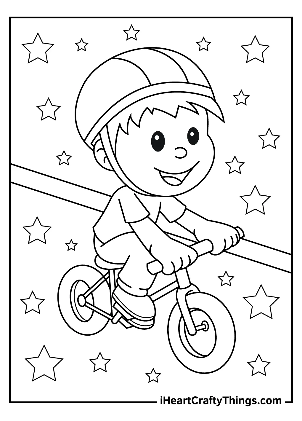 Simple coloring bicycle coloring pages
