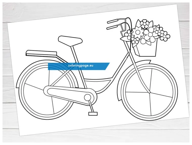 Printable bicycle coloring page