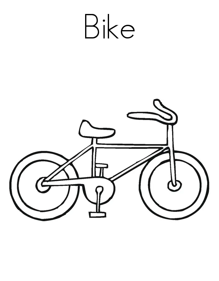 Bike with Basket Coloring Page & coloring book.