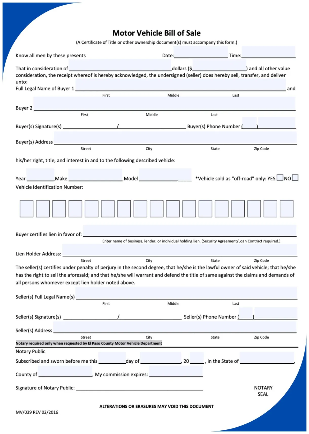 Free Vehicle Bill of Sale Texas [Form, Templates, PDF] - Bill of Sale