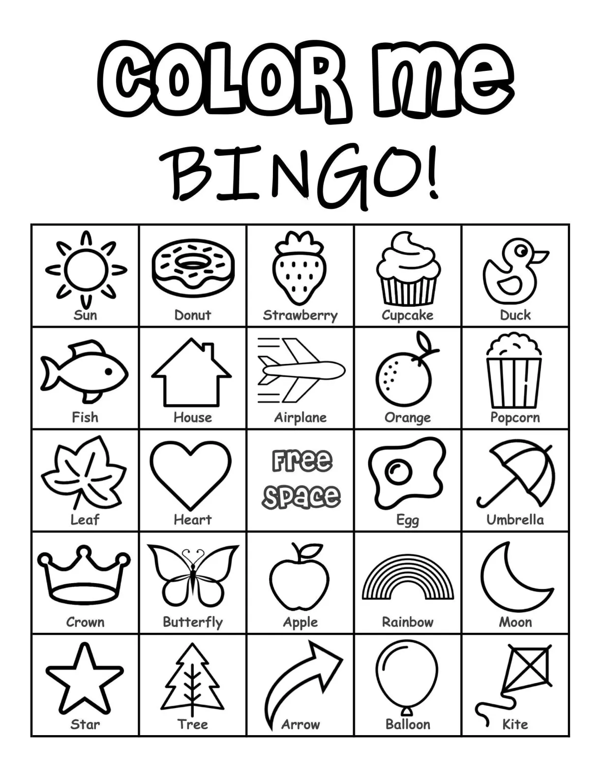 Bingo coloring pages