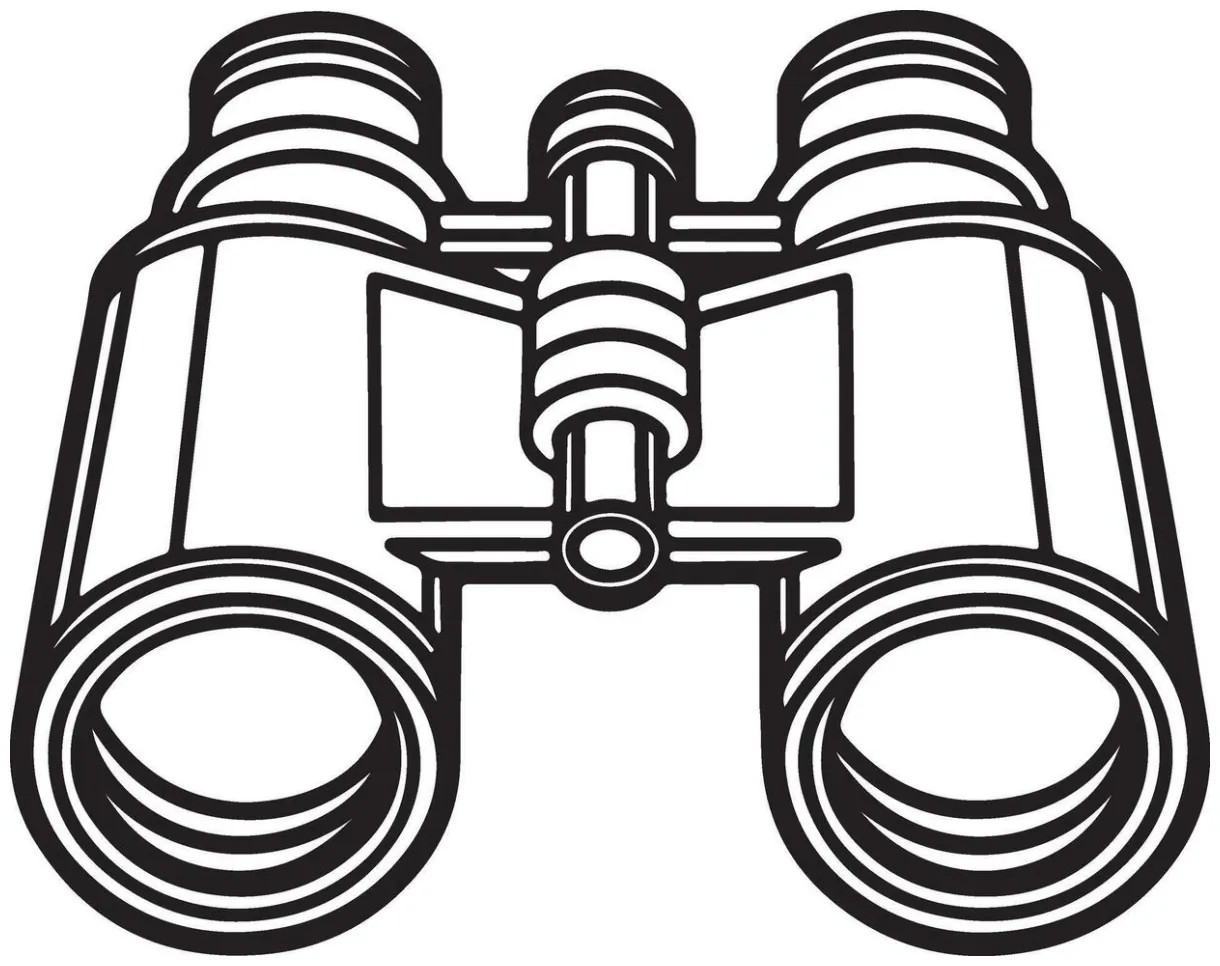 Simple binocular outline for coloring on white 55235317
