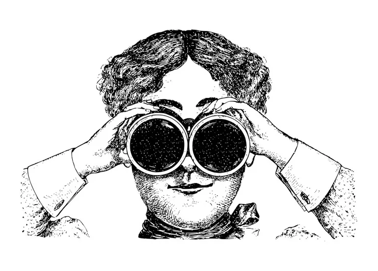 Coloring page looking through binoculars free printables img 27823