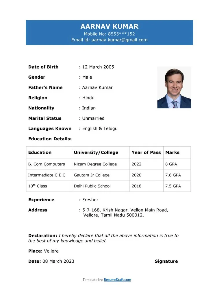 20 sample s for job pdf word blank biodata