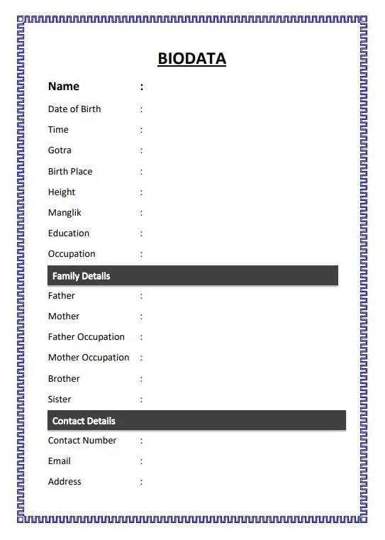 Marriage biodata maker online biodata create