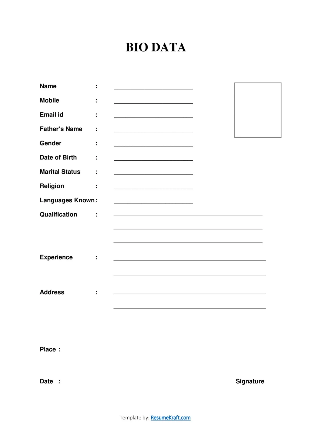Employee bio data form pdf at felipe correa blog