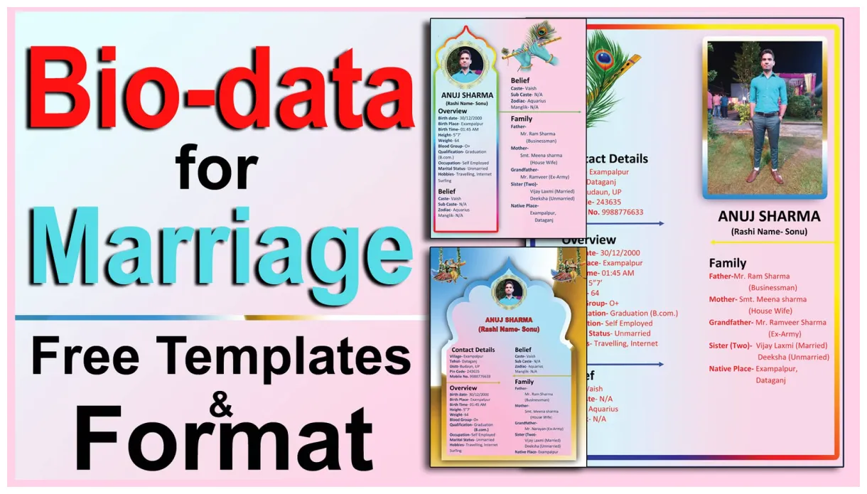 Bio data for marriage format & templates online society
