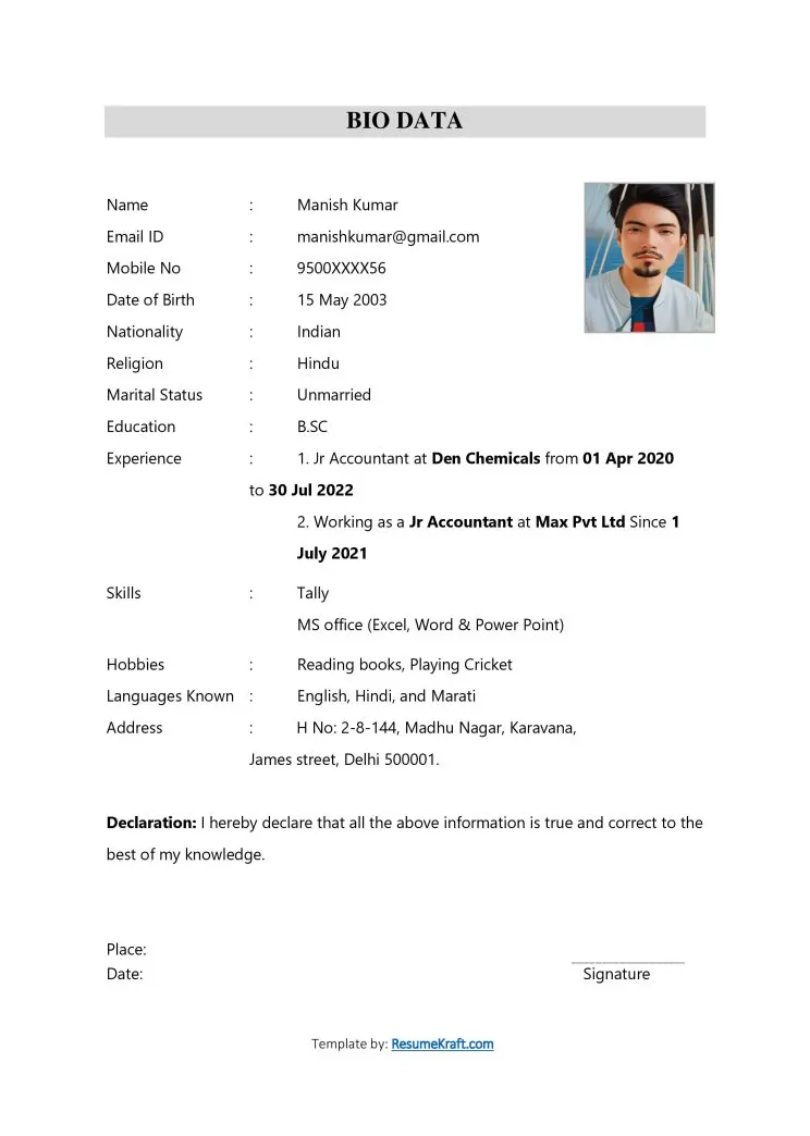 20 sample s for job pdf word blank biodata