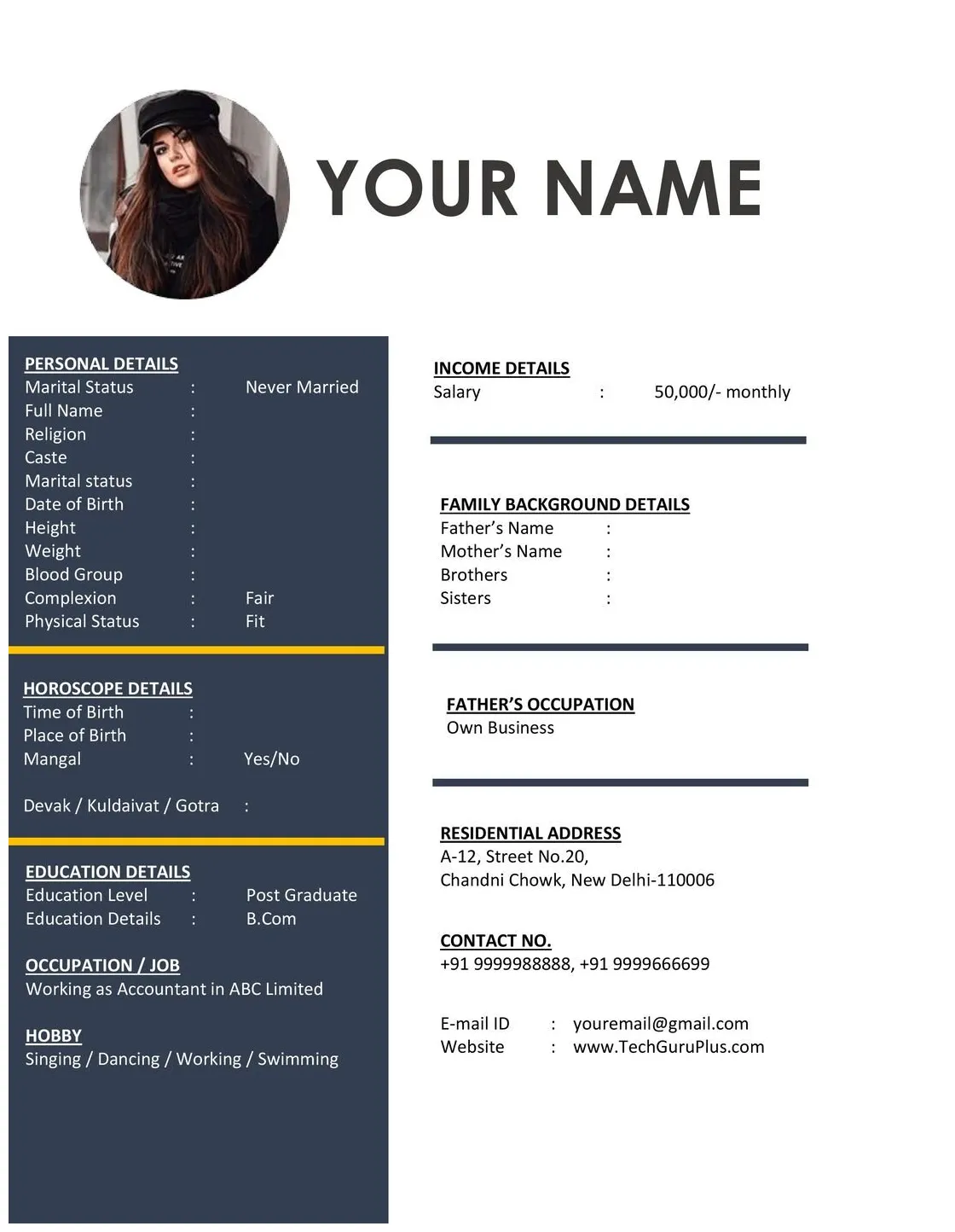 Marriage biodata template pdf templates jotform, 54% off