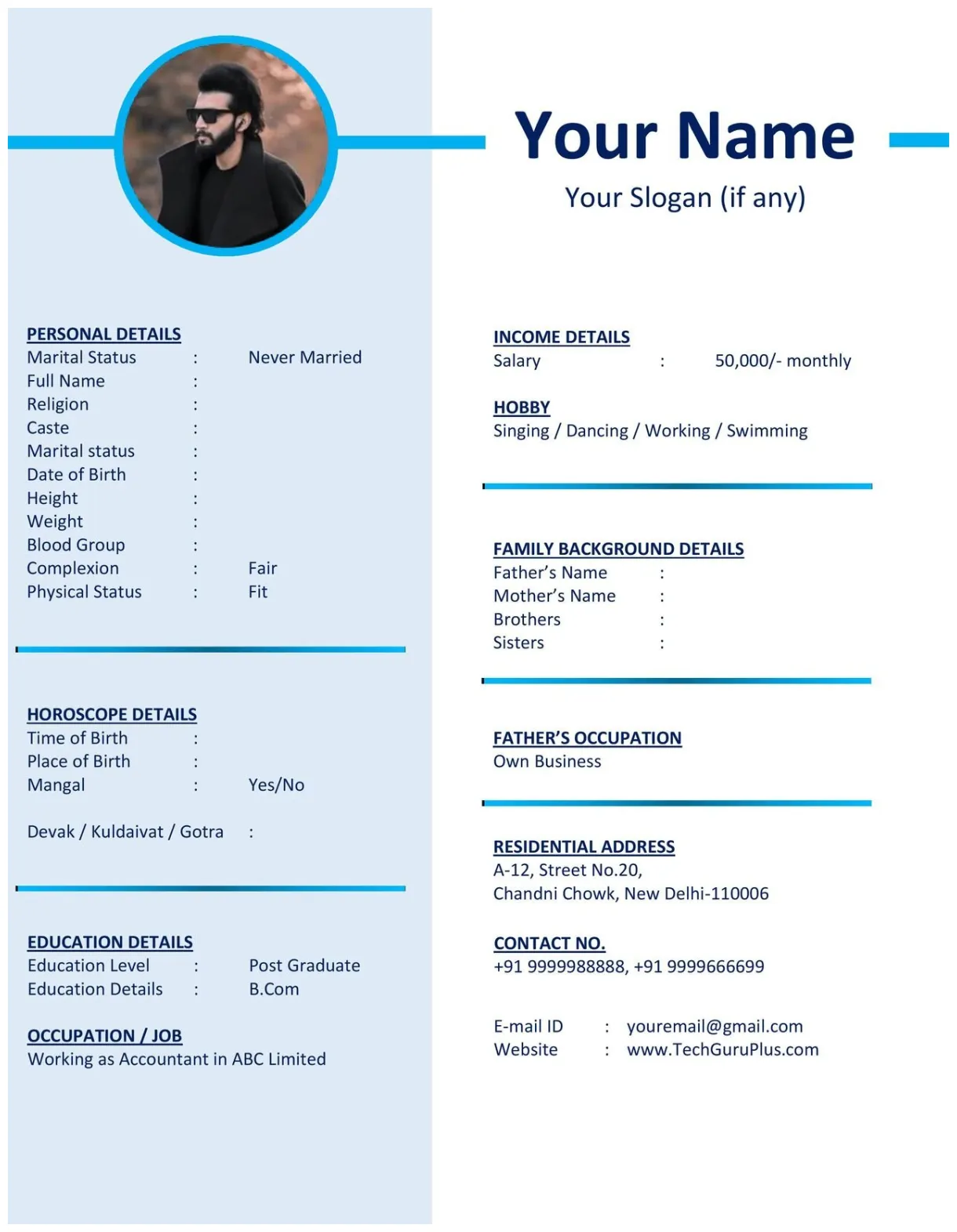 Biodata marriage word format biodata format for this year