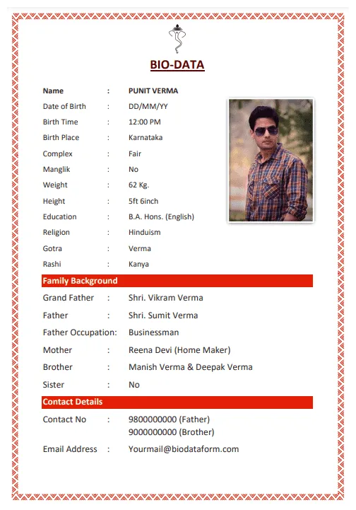 Biodata format for marriage marriage in 2019 biodata format s