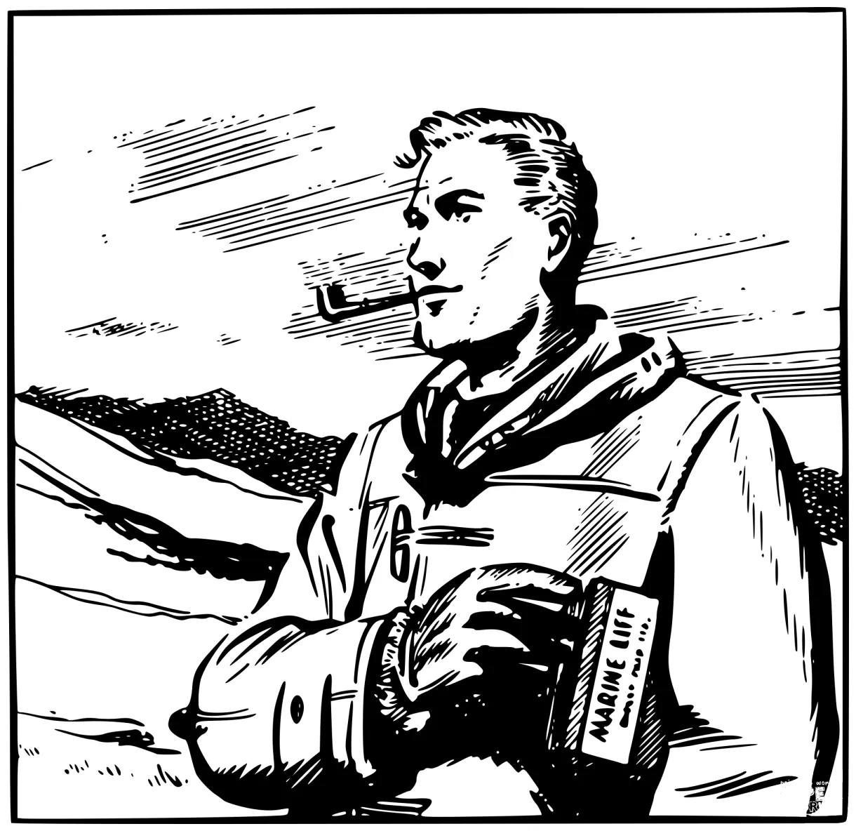 Vintage marine biologist coloring page colouringpages