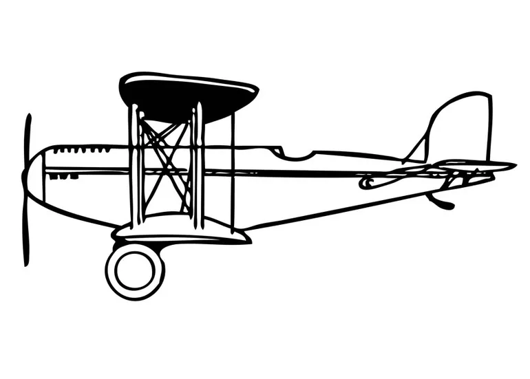 Coloring page biplane free printables img 17075