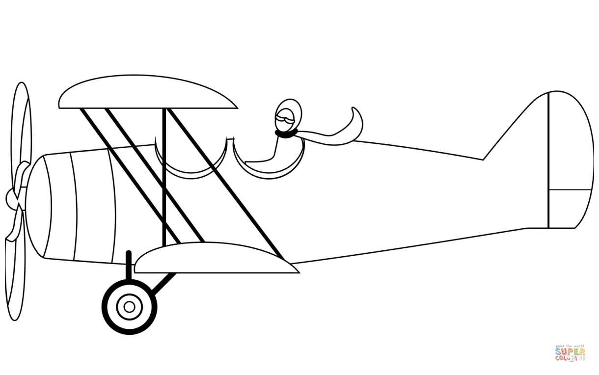 Biplane coloring page