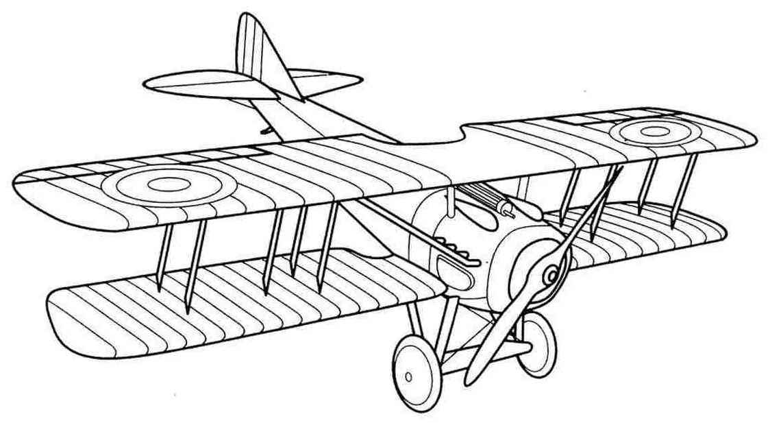 Biplane clipart coloring page, Biplane coloring page Transparent FREE