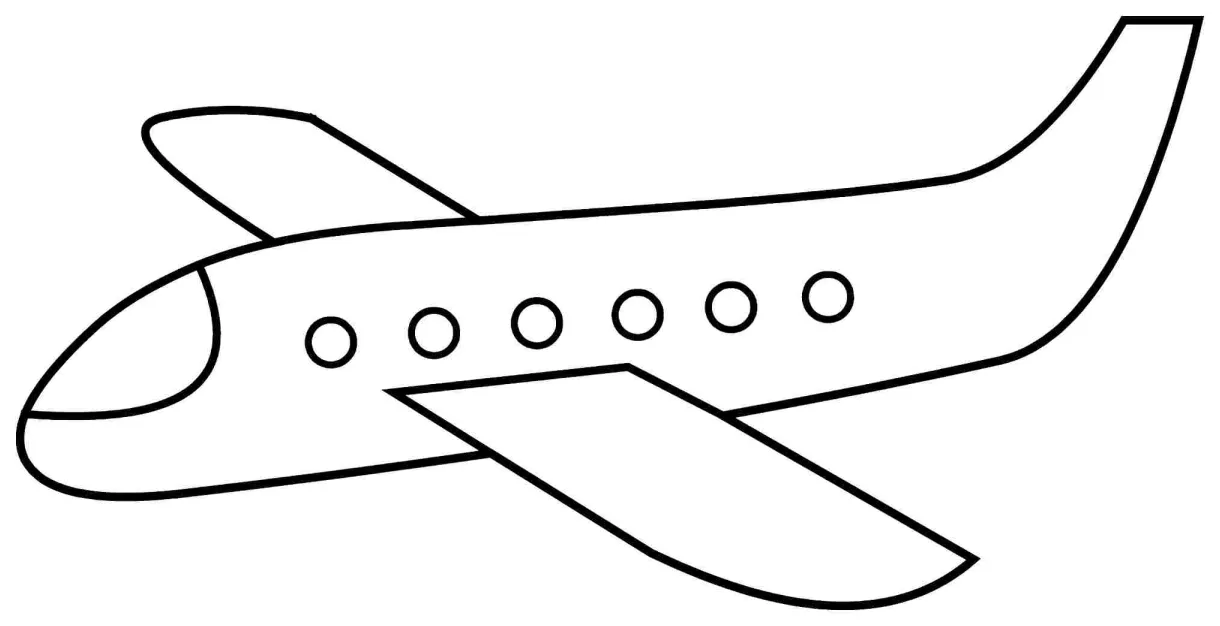 Biplane clipart coloring page, transparent free