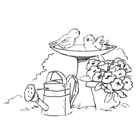 Bird Baths Coloring Pages Coloring Pages