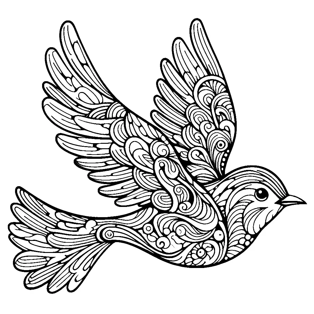 Flying Bird Coloring Page 53 Bird Coloring Pages For Kids And Adults