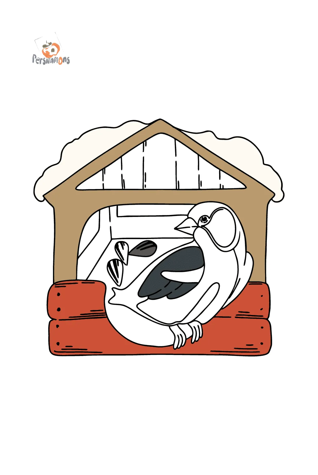 Coloring page bird feeder ♥ online and print for free!