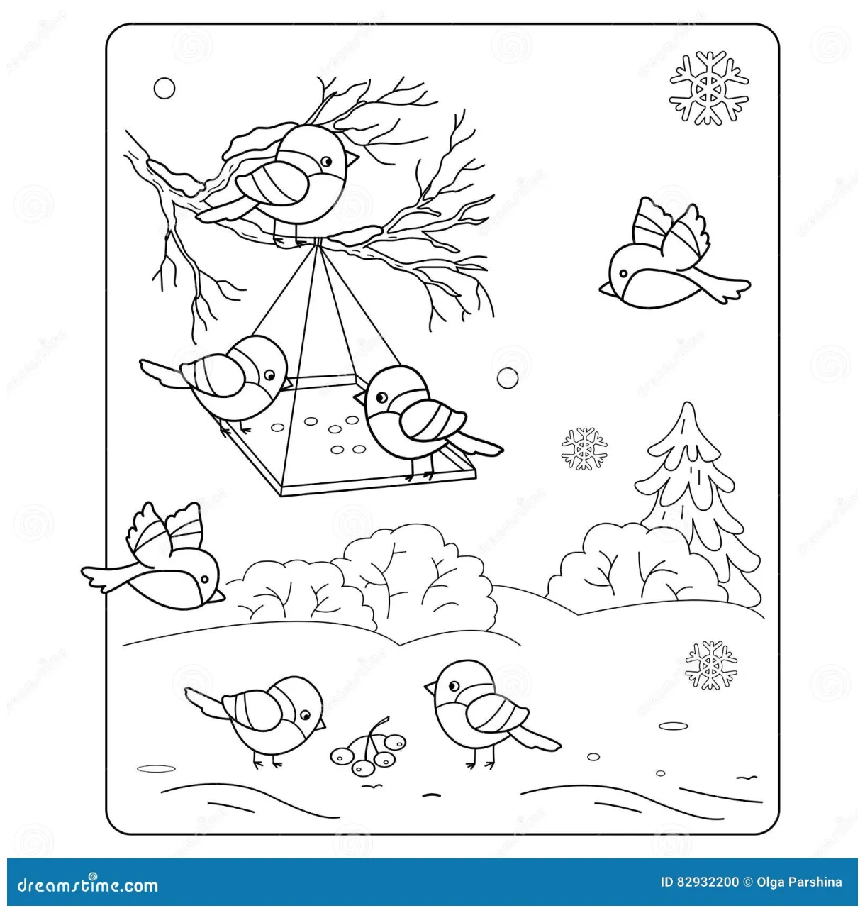 Winter bird feeder coloring page coloring pages