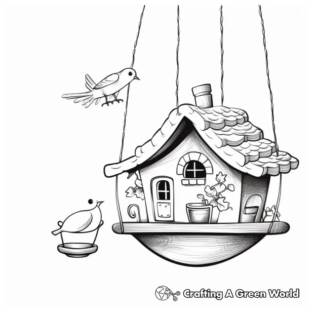 Bird feeder coloring pages free & printable!