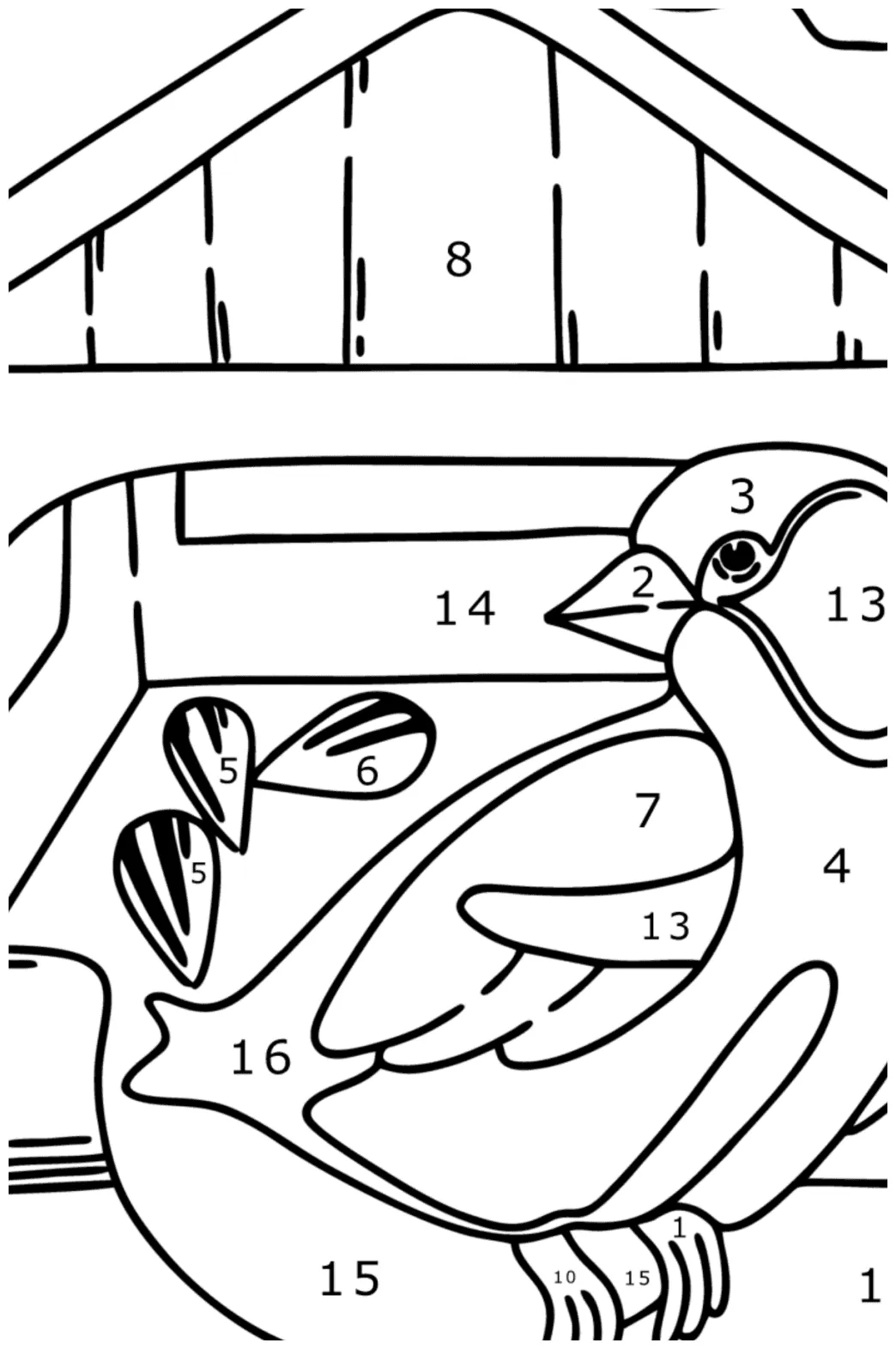 Coloring page bird feeder ♥ online and print for free!