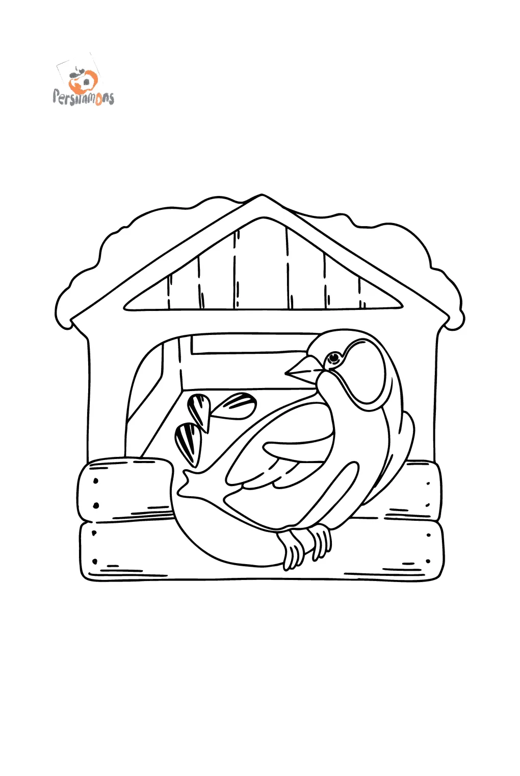 Coloring page bird feeder ♥ online and print for free!