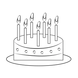 Birt ay cake with candles coloring page for kids free birt ay
