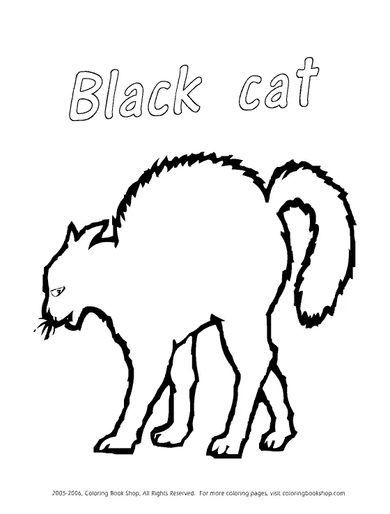 Black cat coloring page printable coloring page