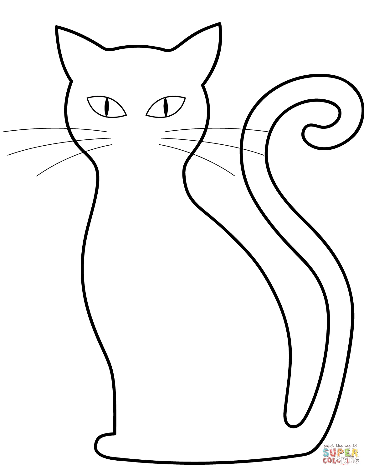 Black cat coloring sheet