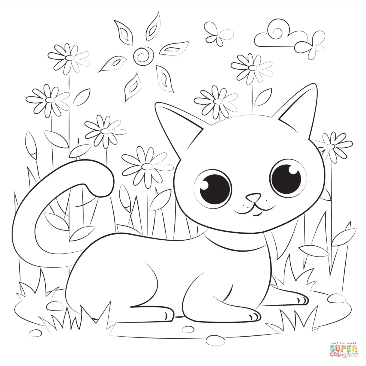Black Cat coloring page | Free Printable Coloring Pages