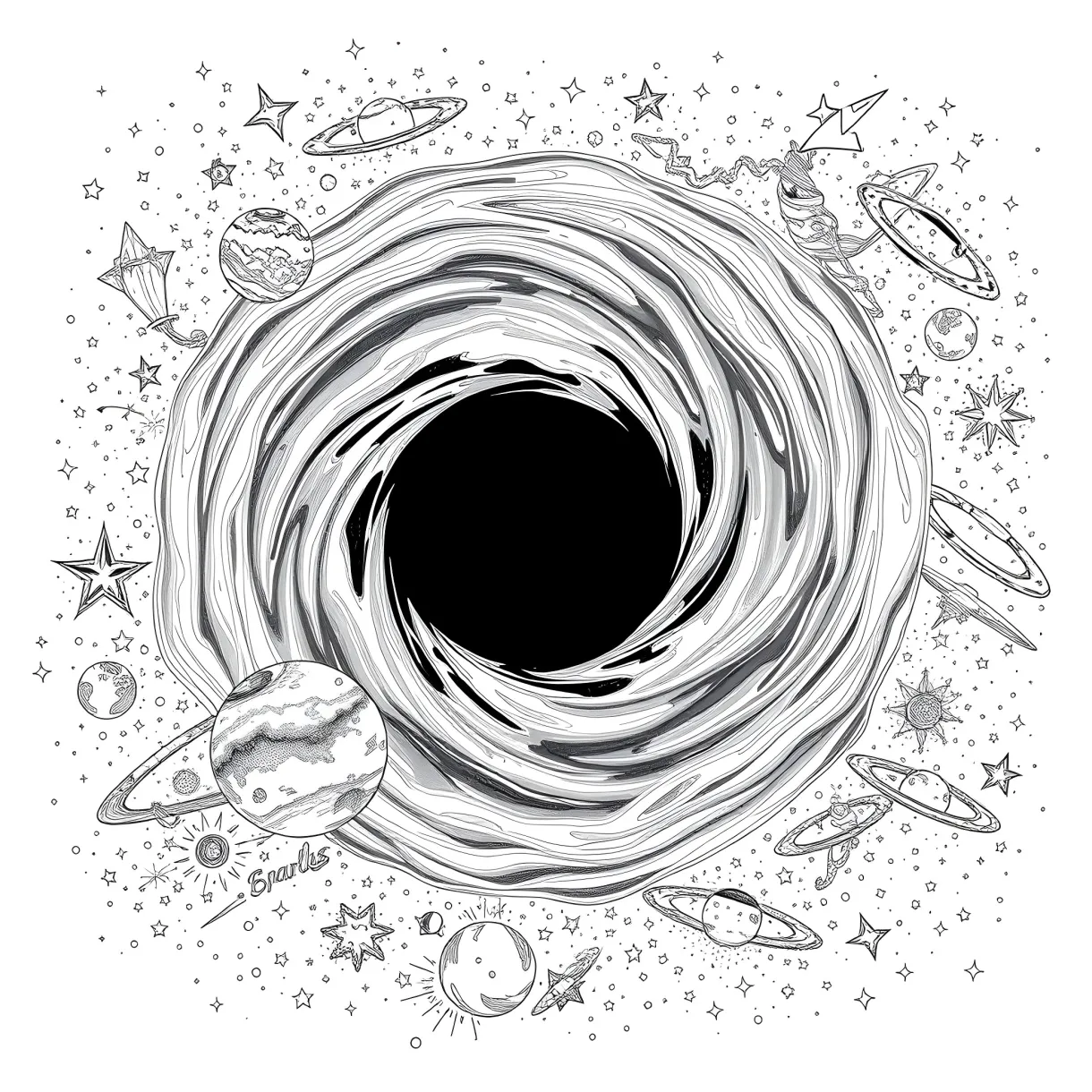 12 Best Black Hole Coloring Pages (Free Printable PDFs)