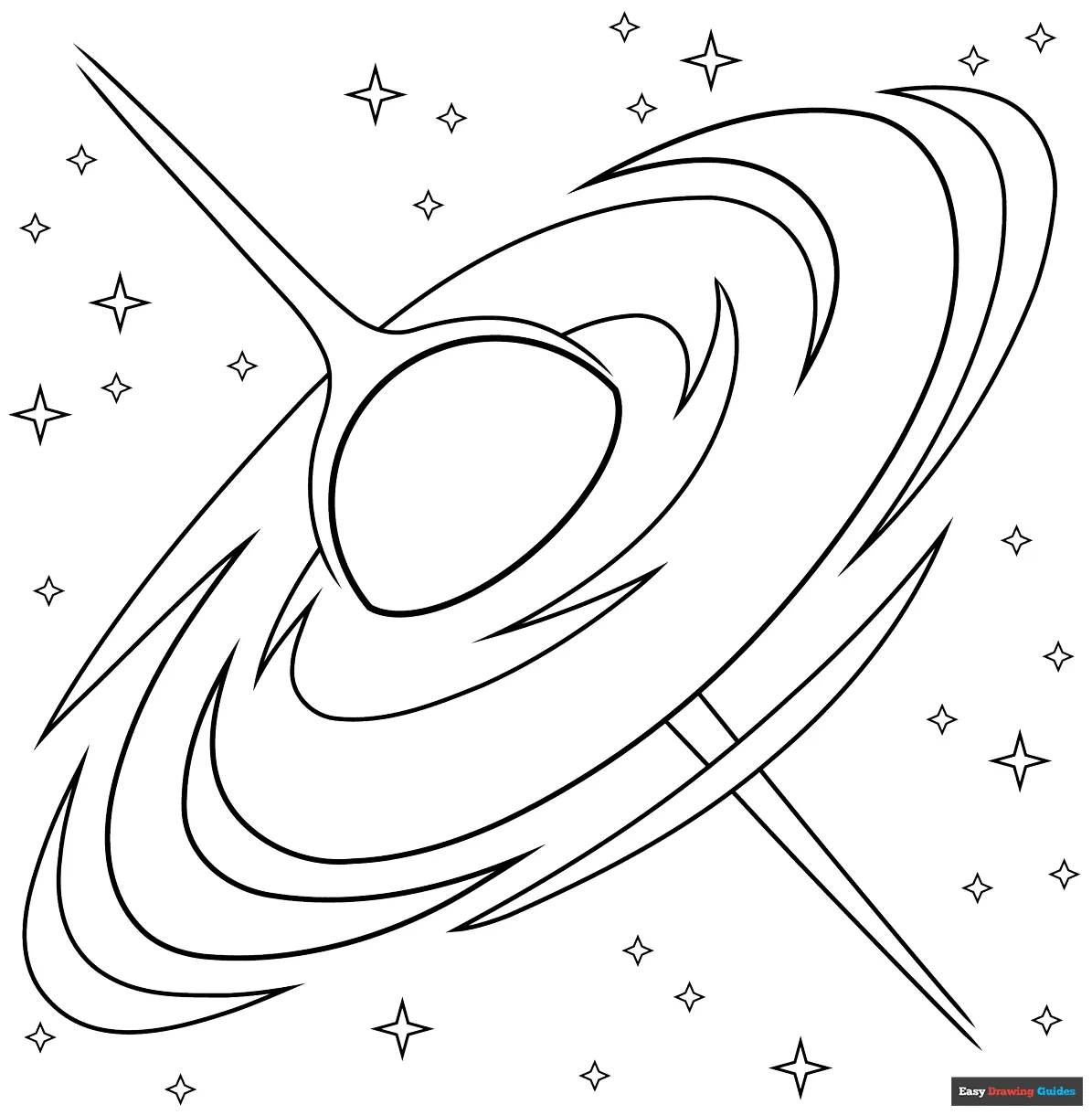 Black Hole Coloring Page | Easy Drawing Guides