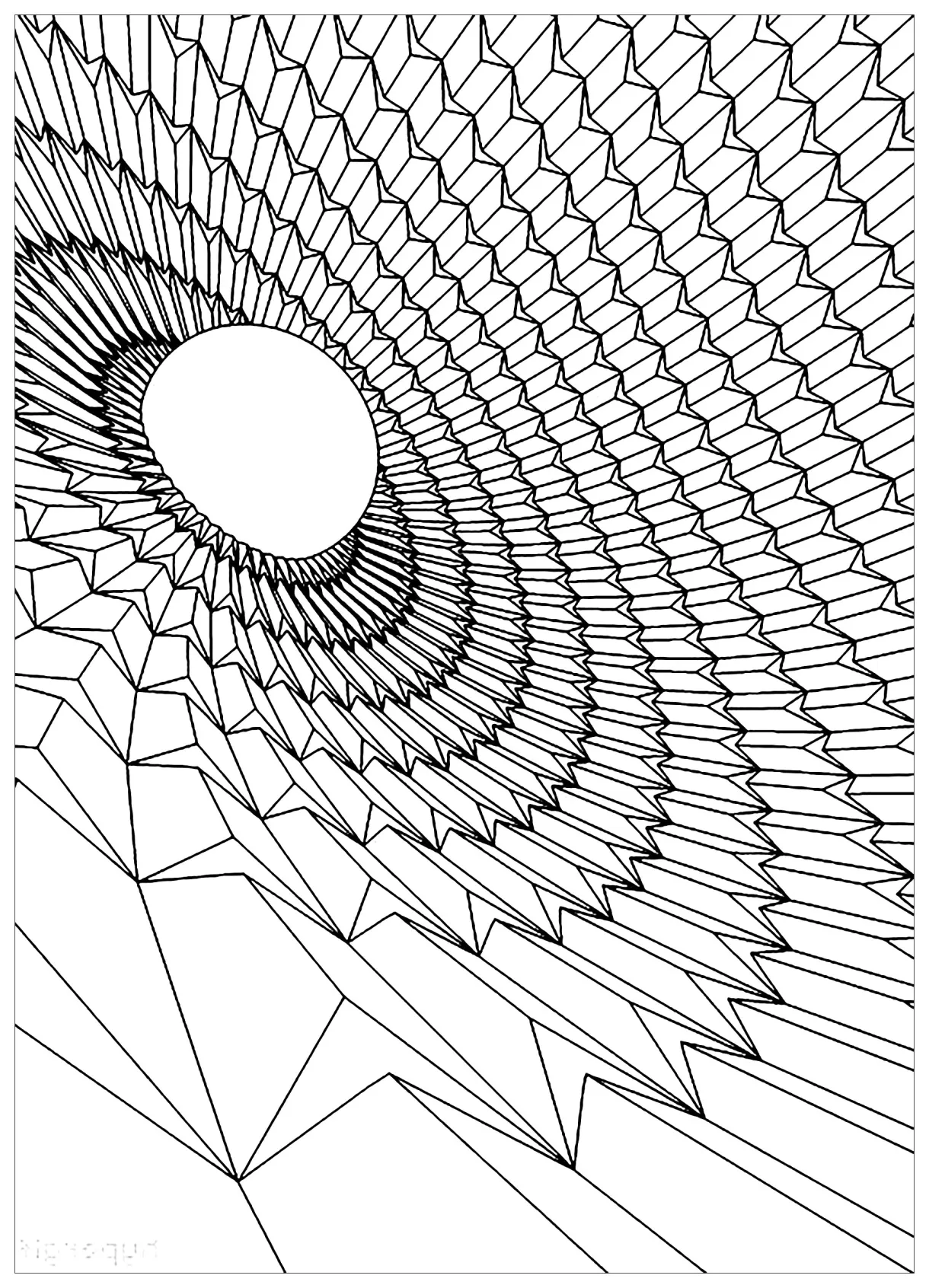 Black hole - Psychedelic Adult Coloring Pages