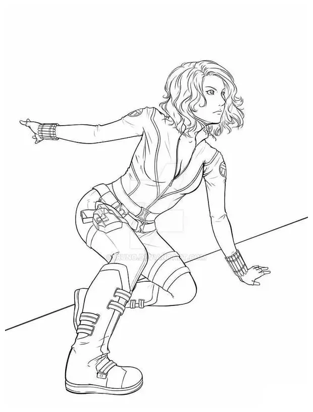 Black widow printable coloring page download, print or color online